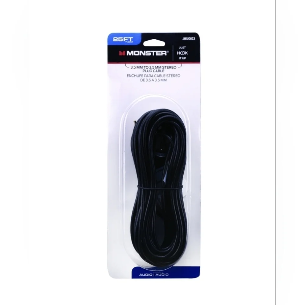 Monster Just Hook It Up 25ft Stereo Plug Cable 3.5mm JHIUOO23